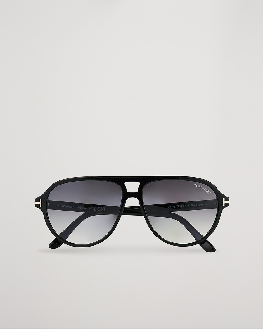 Tom Ford Jeffrey Sunglasses Shiny Black/Gradient Smoke – Schwarz