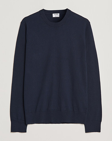  Cotton Merino Basic Sweater Navy