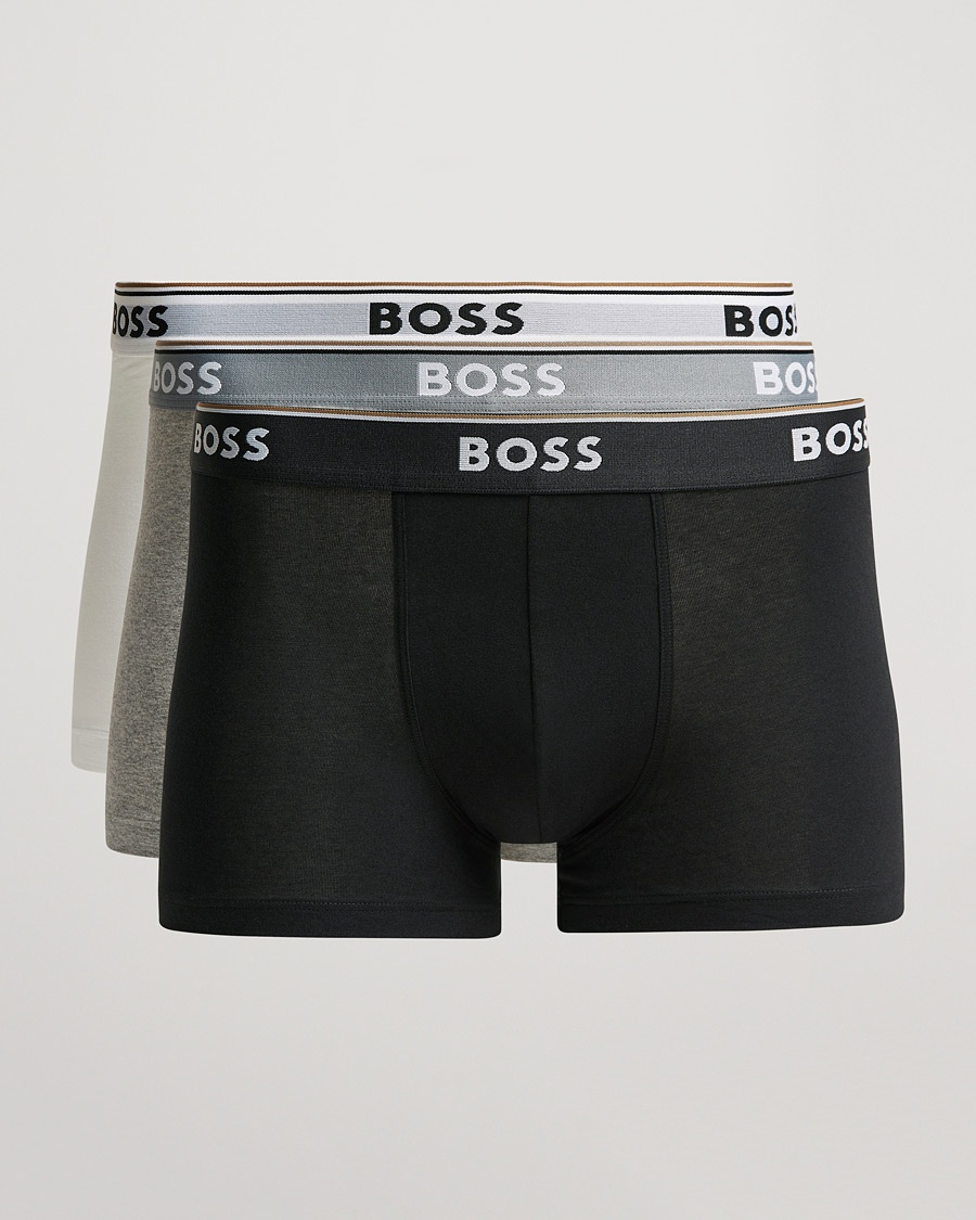 BOSS BLACK 3-Pack Trunk Boxer Shorts White/Grey/Black – Grau