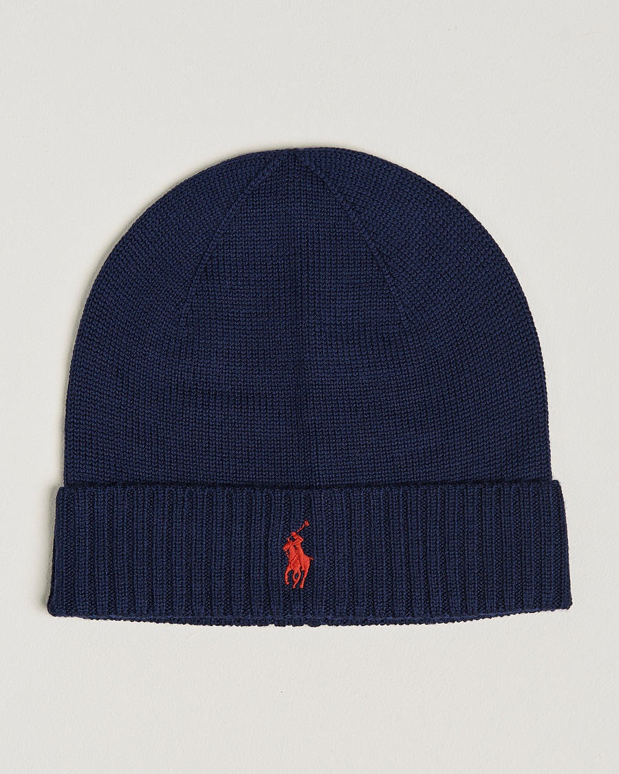 Polo Ralph Lauren Merino Beanie Hunter Navy – Blau
