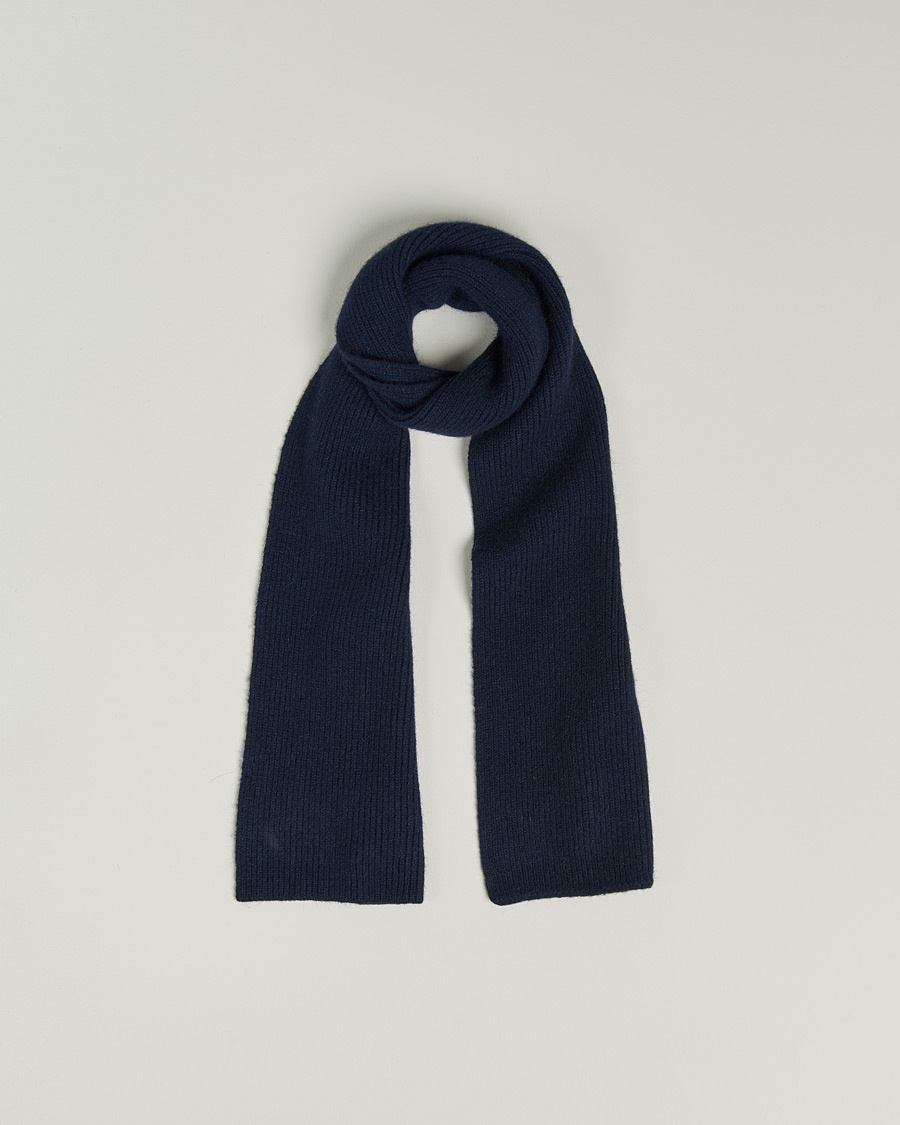 Le Bonnet Lambswool/Caregora Scarf Midnight – Blau