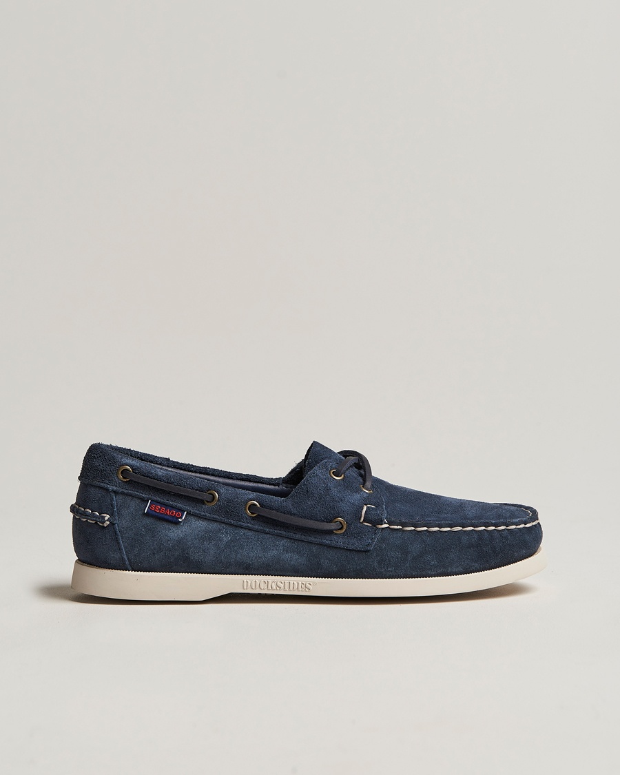 Sebago Docksides Suede Boat Shoe Blue Navy – Blau