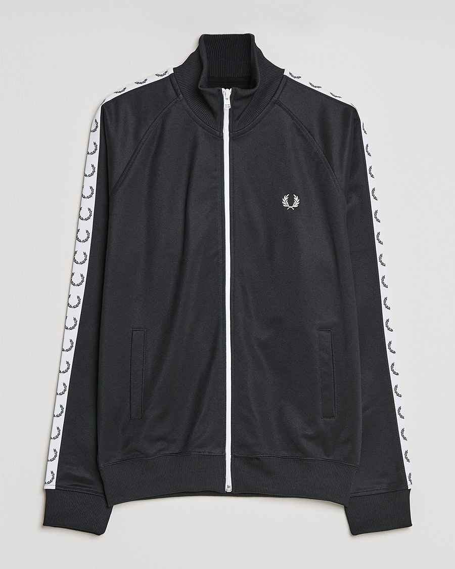 Fred Perry Taped Track Jacket Black – Schwarz