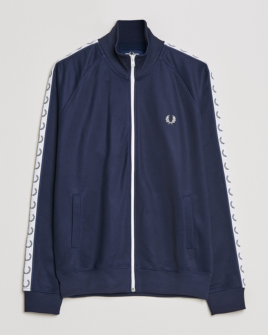 Fred Perry Taped Track Jacket Carbon blue – Blau