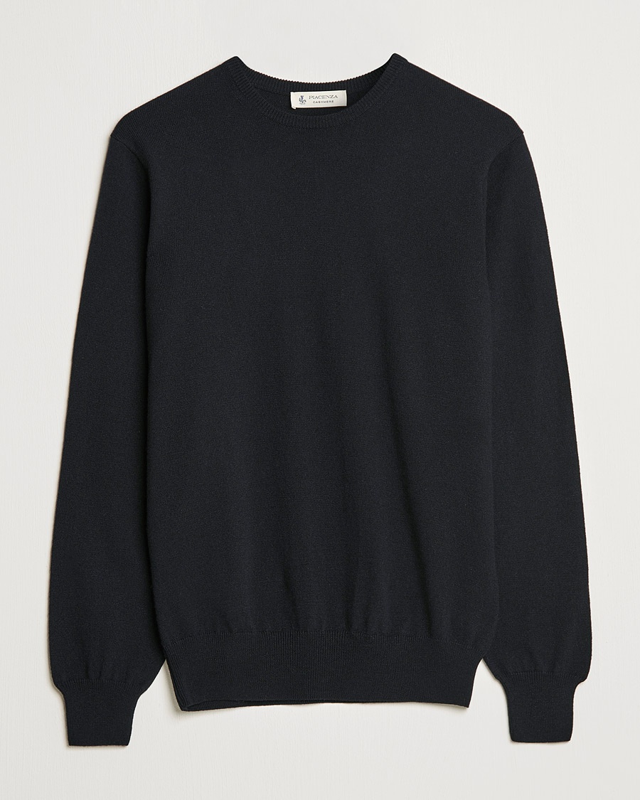 Piacenza Cashmere Cashmere Crew Neck Sweater Black – Schwarz