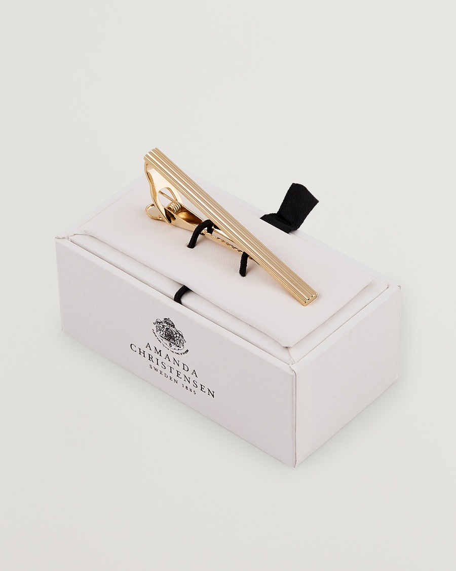 Amanda Christensen Ribbed Tie Clip Gold – Gold