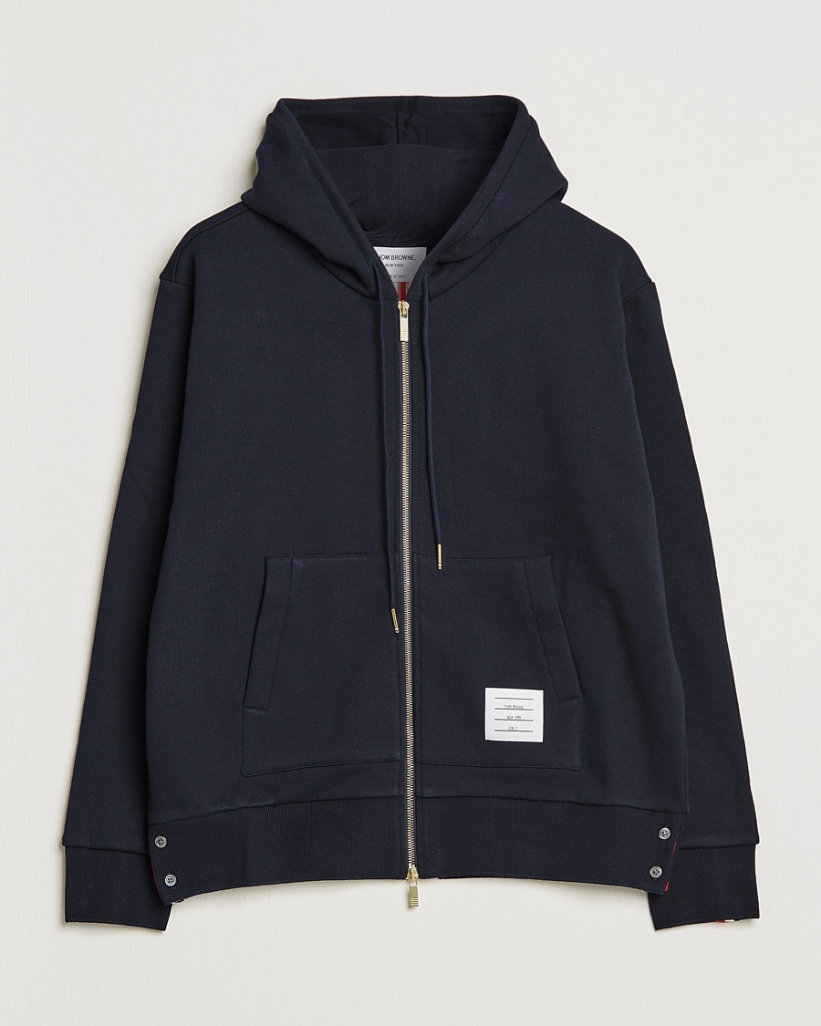Thom Browne Center Back Full Zip Hoodie Navy – Blau