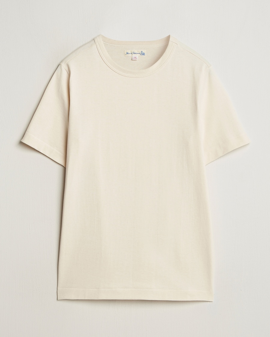 Merz b. Schwanen Relaxed Fit Loopwheeled T-Shirt Nature – Weiß