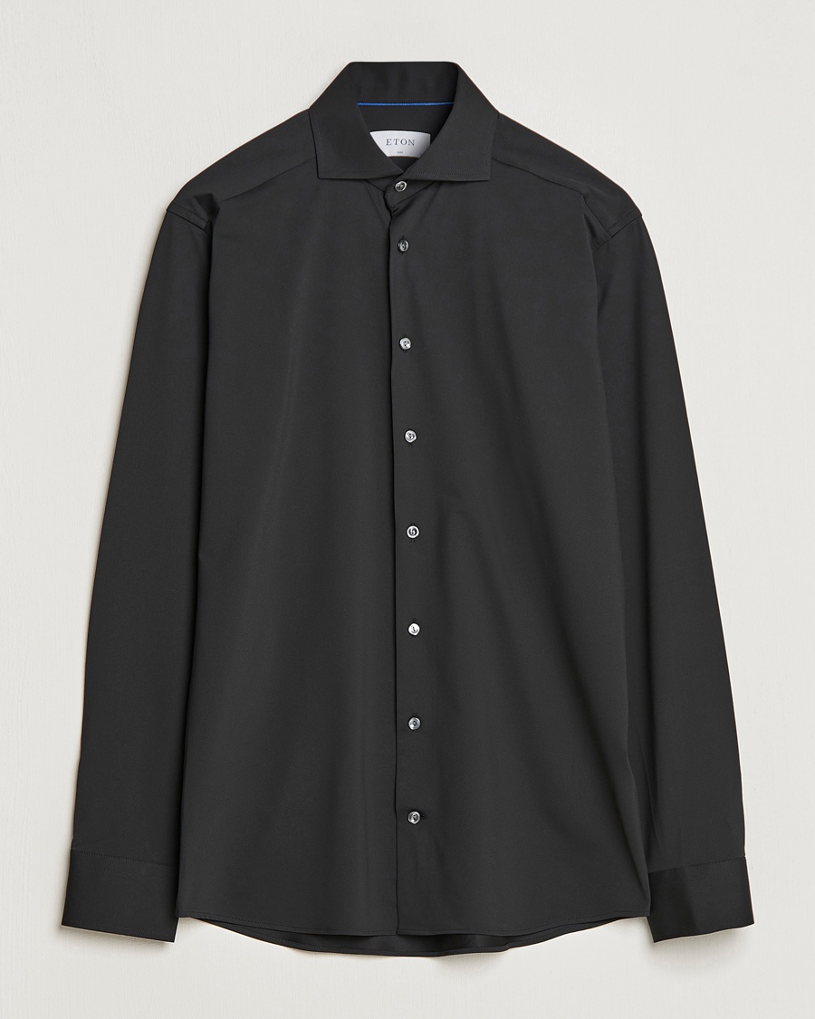Eton Slim Fit Four Way Stretch Shirt Black – Schwarz