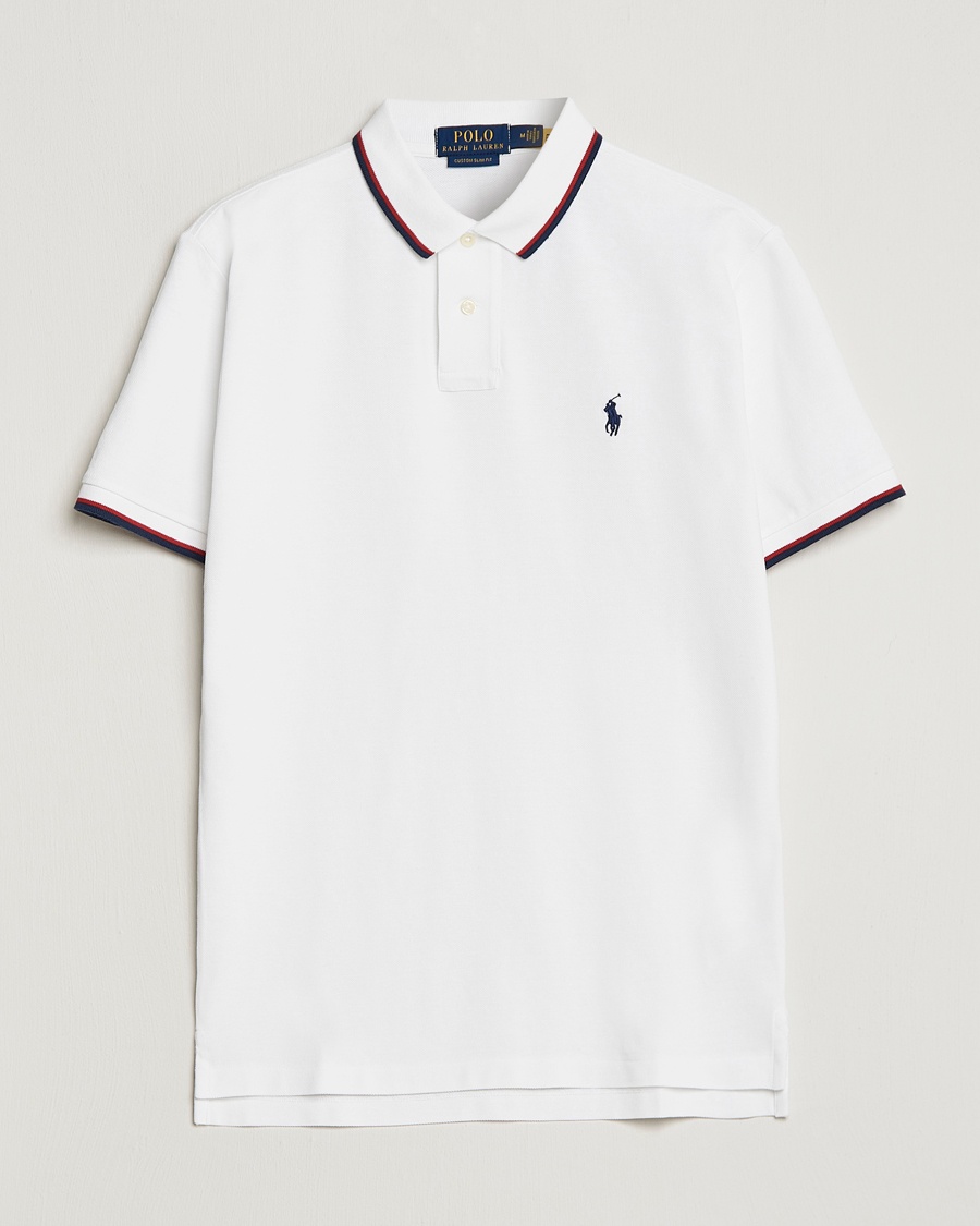 Polo Ralph Lauren Custom Slim Fit Tipped Polo White – Weiß