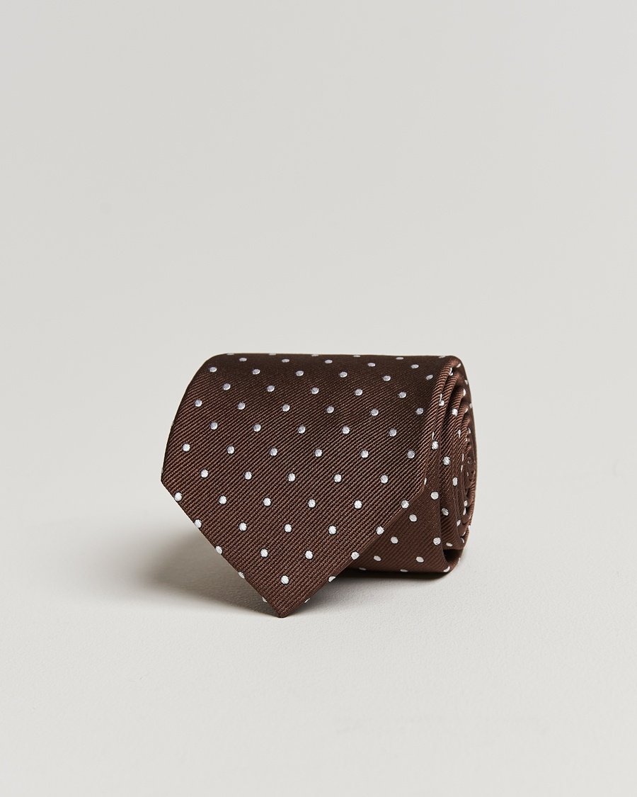 Amanda Christensen Dot Classic Tie 8 cm Brown/White – Braun