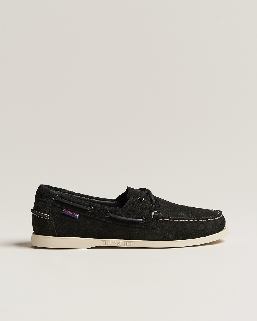 Sebago Docksides Suede Boat Shoe Black – Schwarz