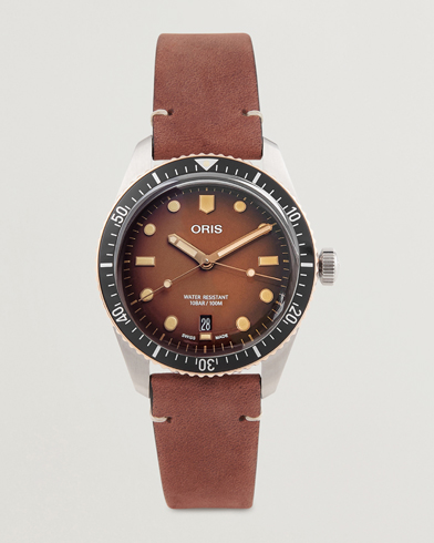  Divers Sixty-Five 40mm Leather Bracelet Brown