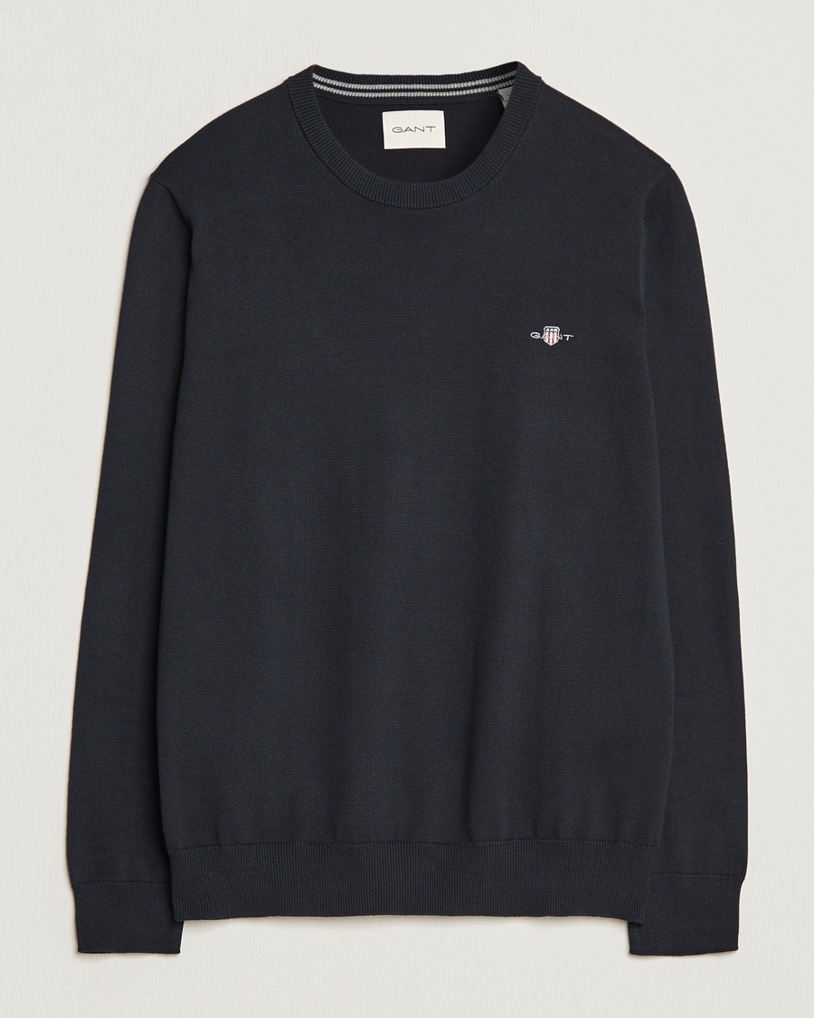 Gant Classic Cotton Crew Neck Black – Schwarz