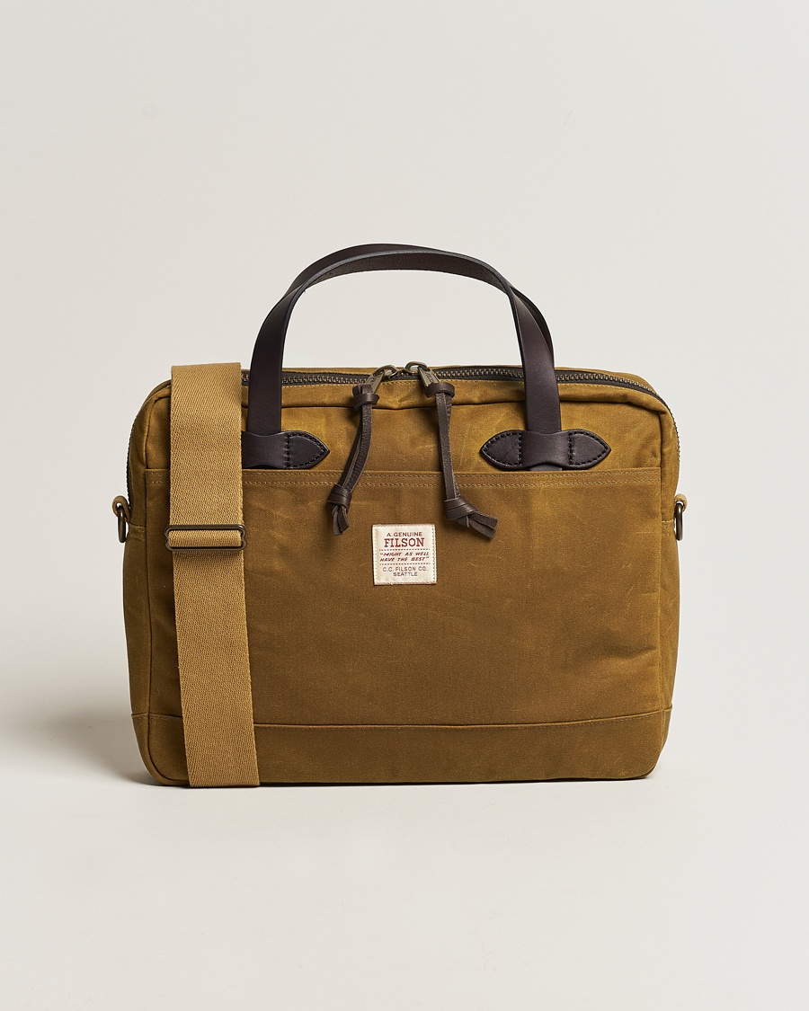 Filson Tin Cloth Compact Briefcase Dark Tan – Beige
