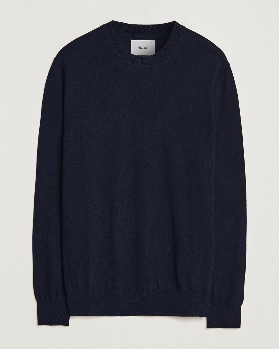 NN07 Ted Merino Crew Neck Pullover Navy Blue – Blau