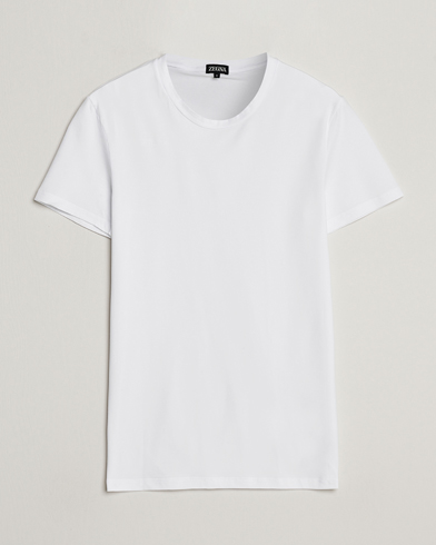  Stretch Cotton Round Neck T-Shirt White