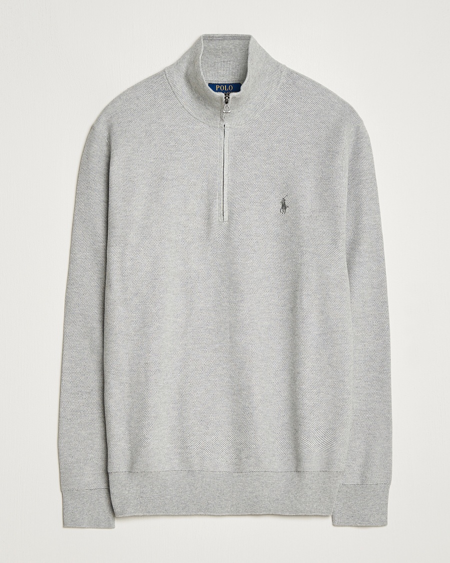 Polo Ralph Lauren Textured Half Zip Andover Heather – Grau