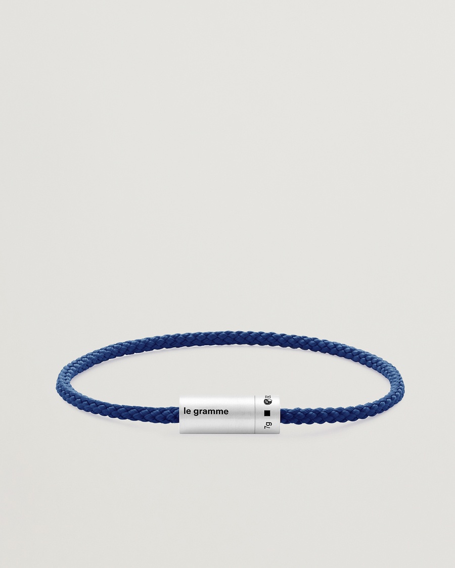LE GRAMME Nato Cable Bracelet Blue/Sterling Silver 7g – Blau