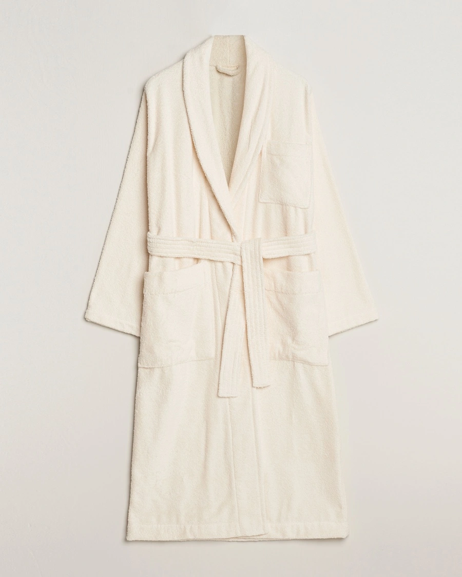 Tekla Organic Terry Bathrobe Ivory – Weiß