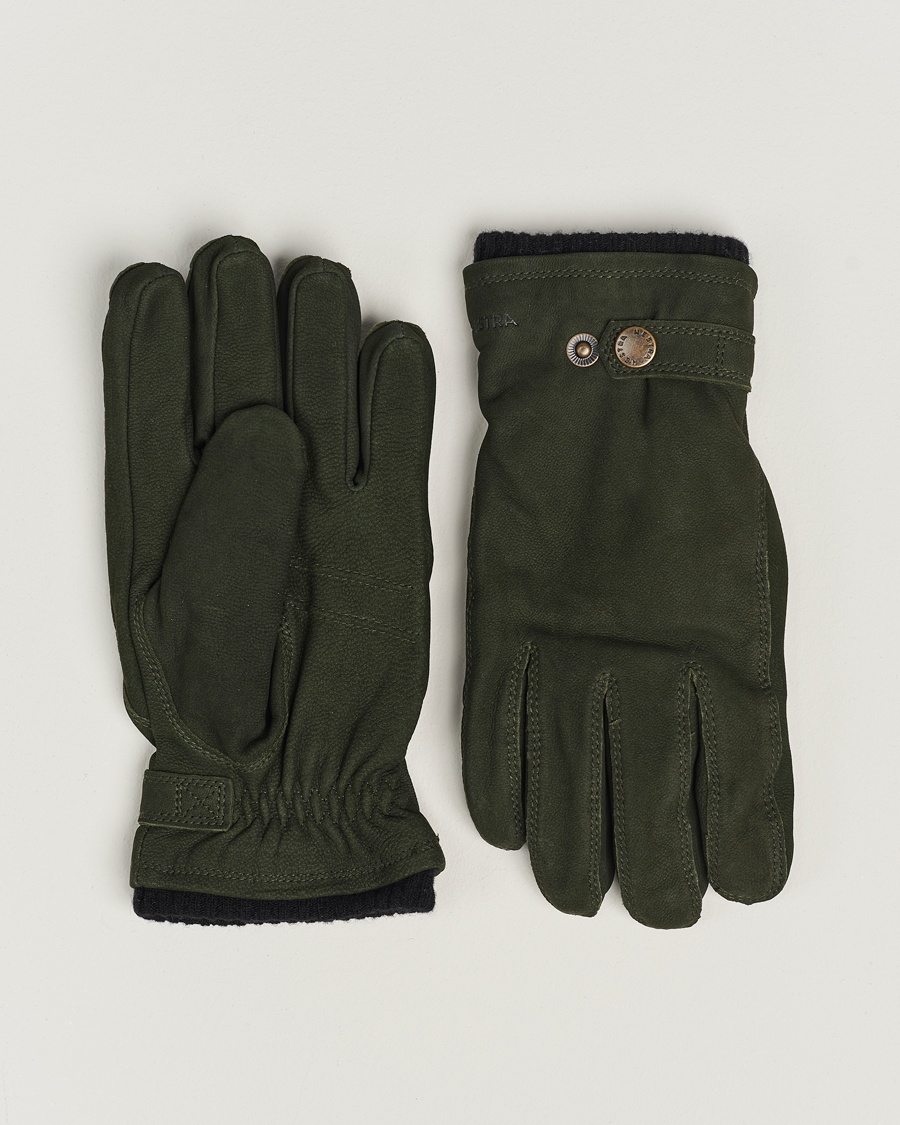 Hestra Bergvik Fleece Liner Buckle Nubuck Glove Bottle Green – Grün