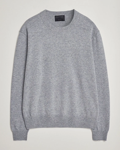  93 Knitted Lambswool Crew Neck Sweater Grey Melange
