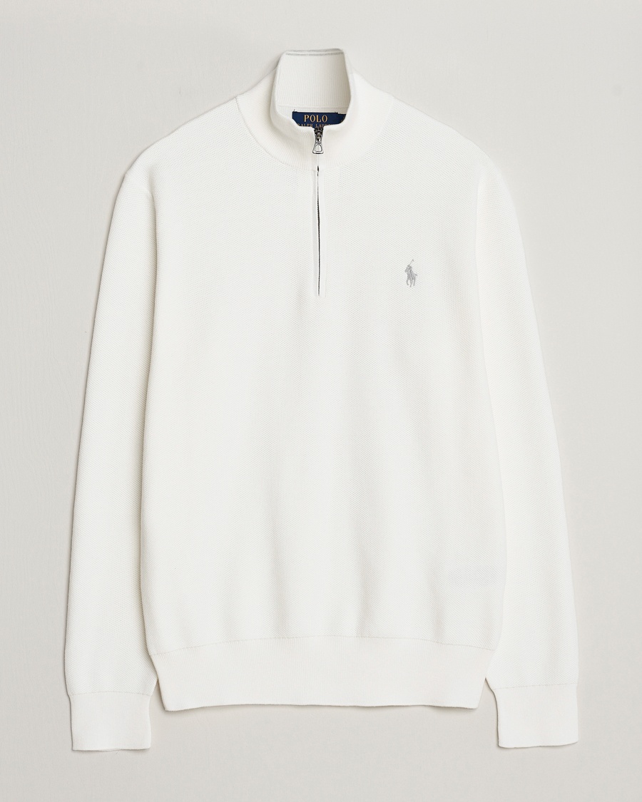 Polo Ralph Lauren Textured Half Zip Deckwash White – Weiß