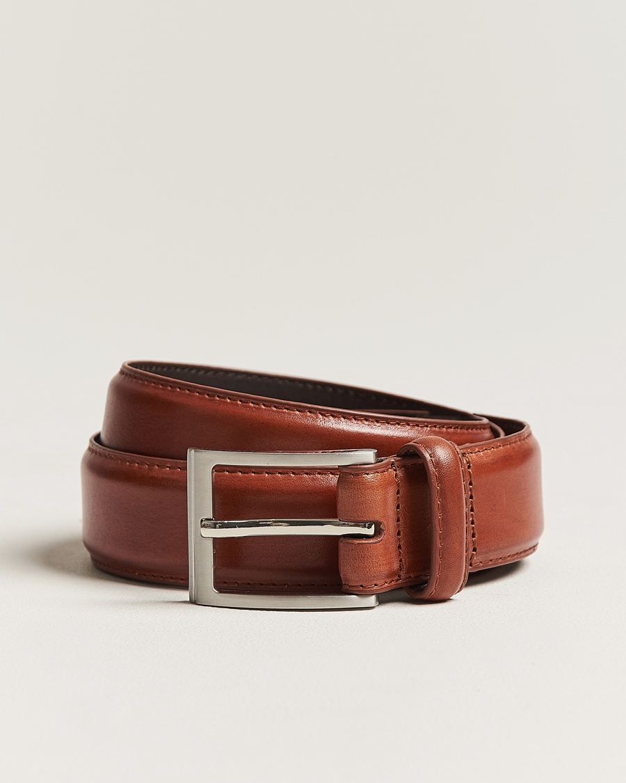Loake Shoemakers Philip Leather Belt Mahogany – Braun
