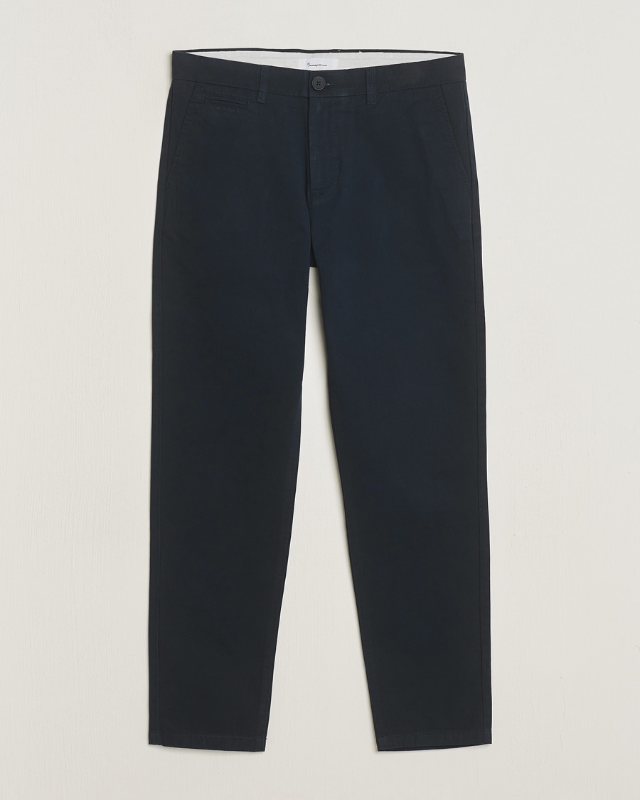 KnowledgeCotton Apparel Chuck Regular Cotton Twill Chino Total Eclipse – Blau