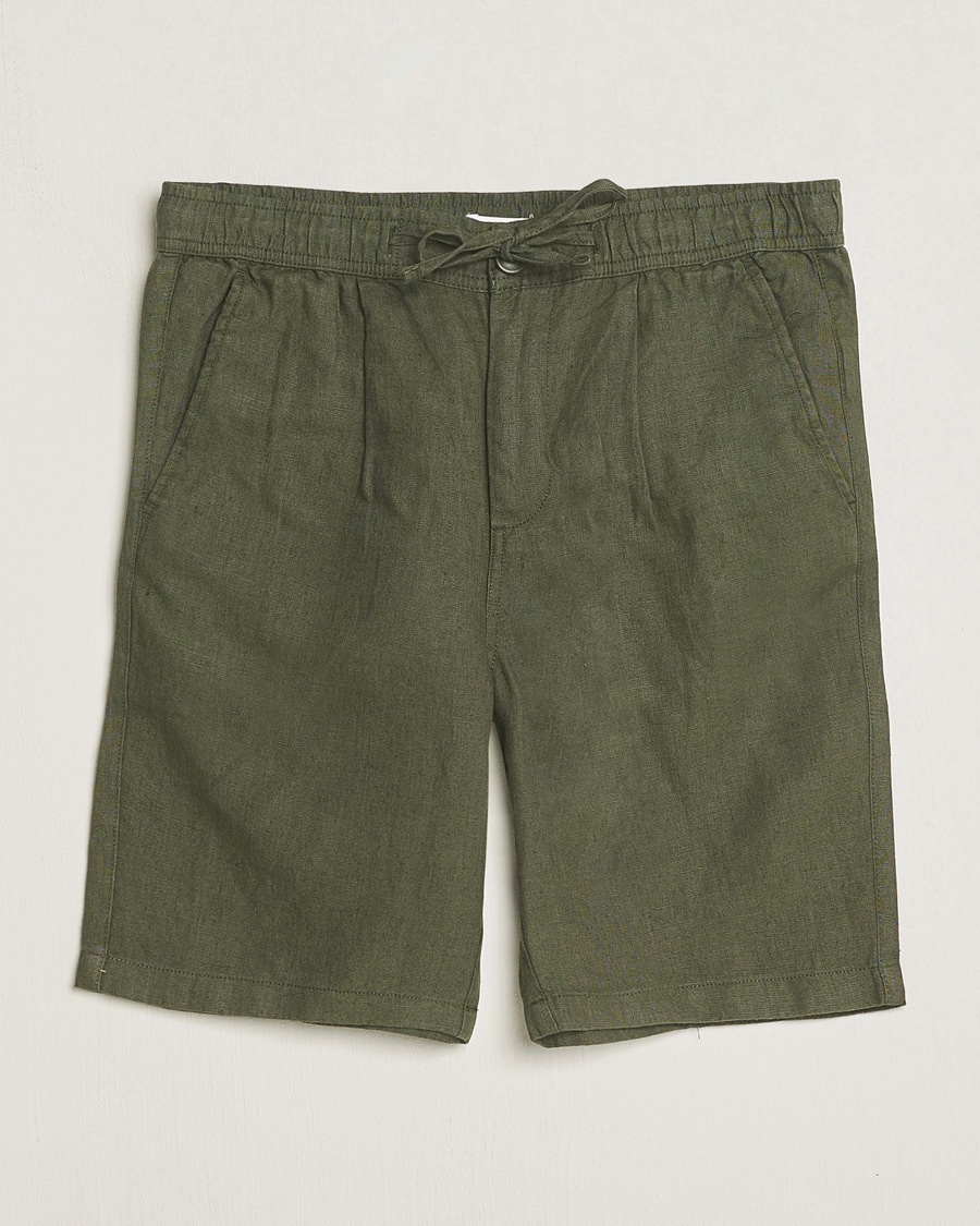 KnowledgeCotton Apparel Loose Linen Shorts Burnt Olive – Grün