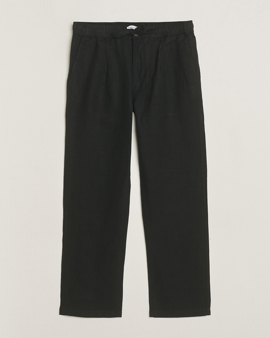 KnowledgeCotton Apparel Loose Linen Pants Black – Schwarz