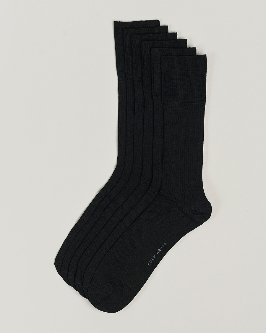 CDLP 6-Pack Cotton Rib Socks Black – Schwarz