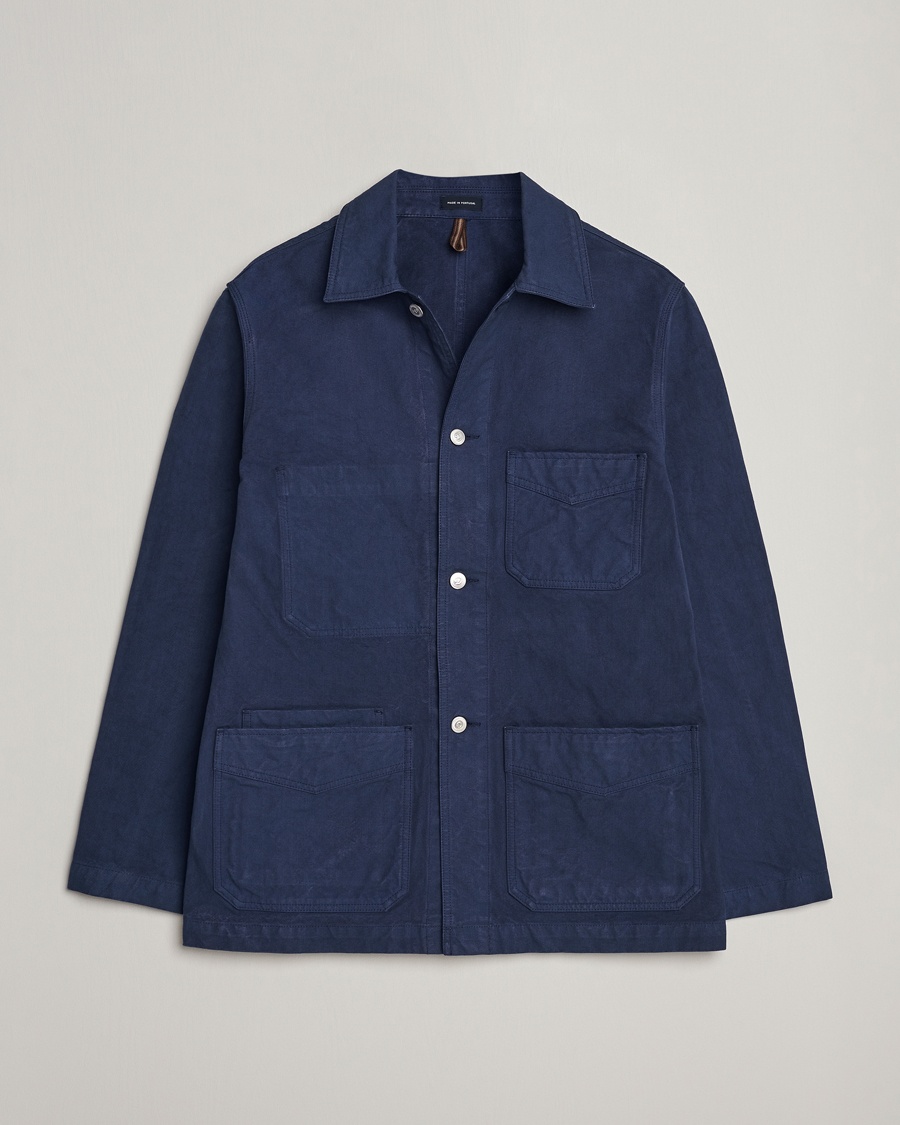 Drake's Duck Cotton Canvas Chore Jacket Navy – Blau