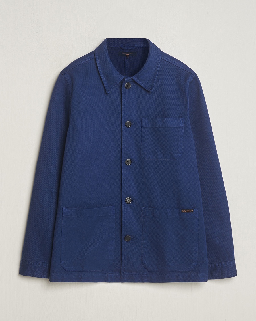 Nudie Jeans Barney Worker Overshirt Mid Blue – Blau