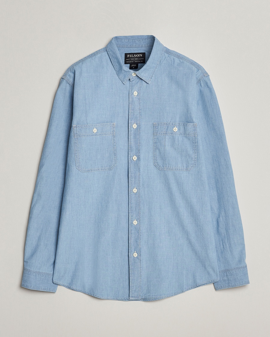 Filson Chambray CPO Shirt Light Indigo – Blau
