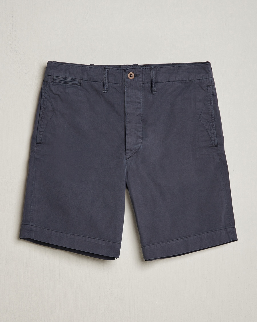 RRL Officers Flat Shorts Navy – Blau