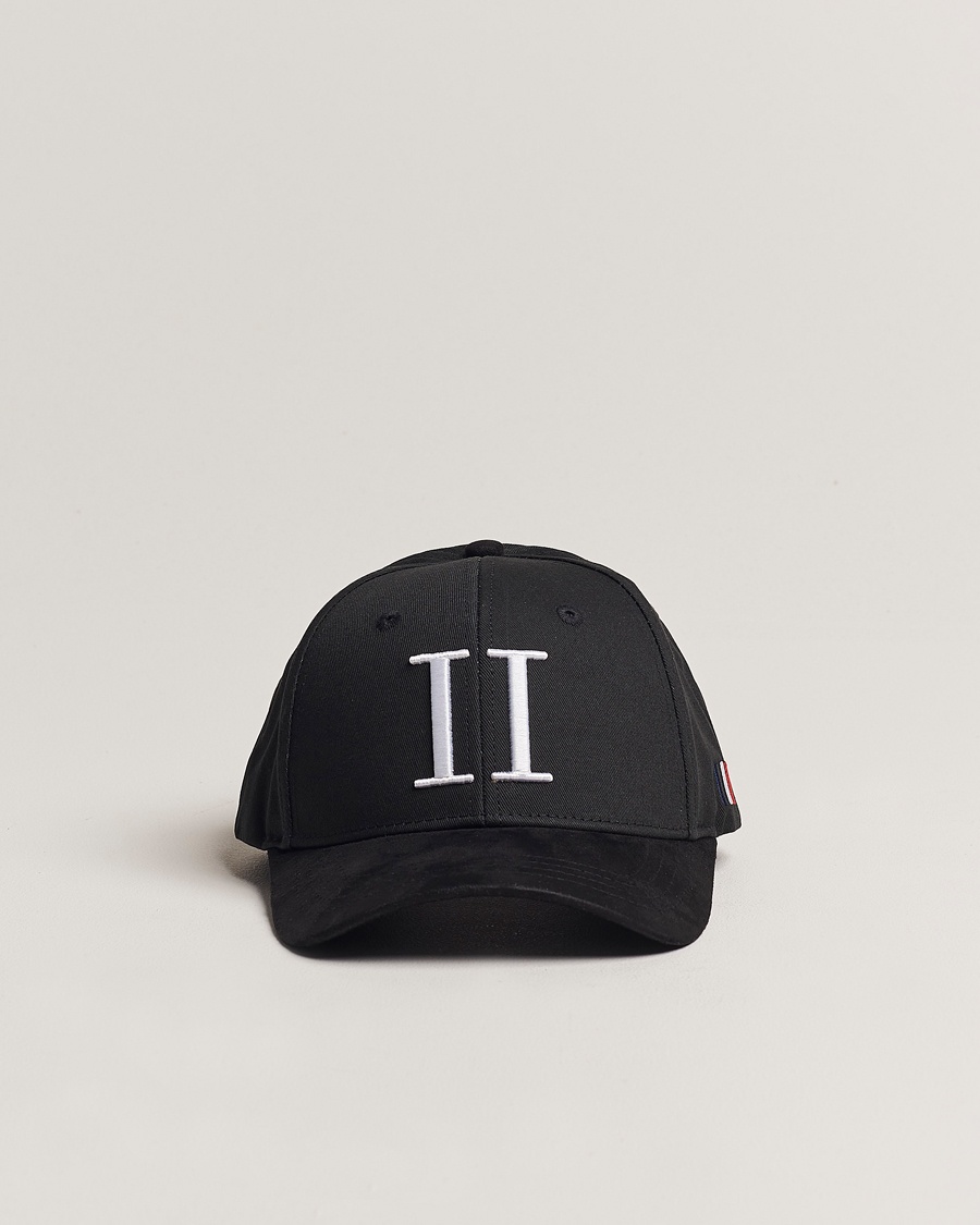 LES DEUX Baseball Cap Suede II Black/White – Schwarz