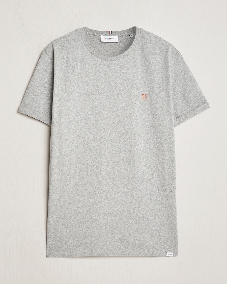LES DEUX Nørregaard Cotton T-Shirt Grey Melange – Grau