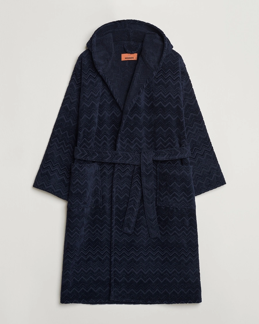 Missoni Home Chalk Bath Robe Navy – Blau