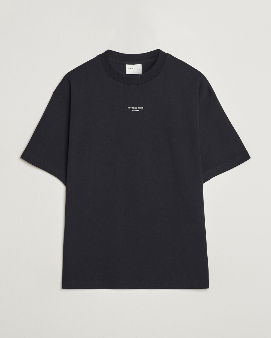 Drôle de Monsieur Classic Slogan T-Shirt Black – Schwarz