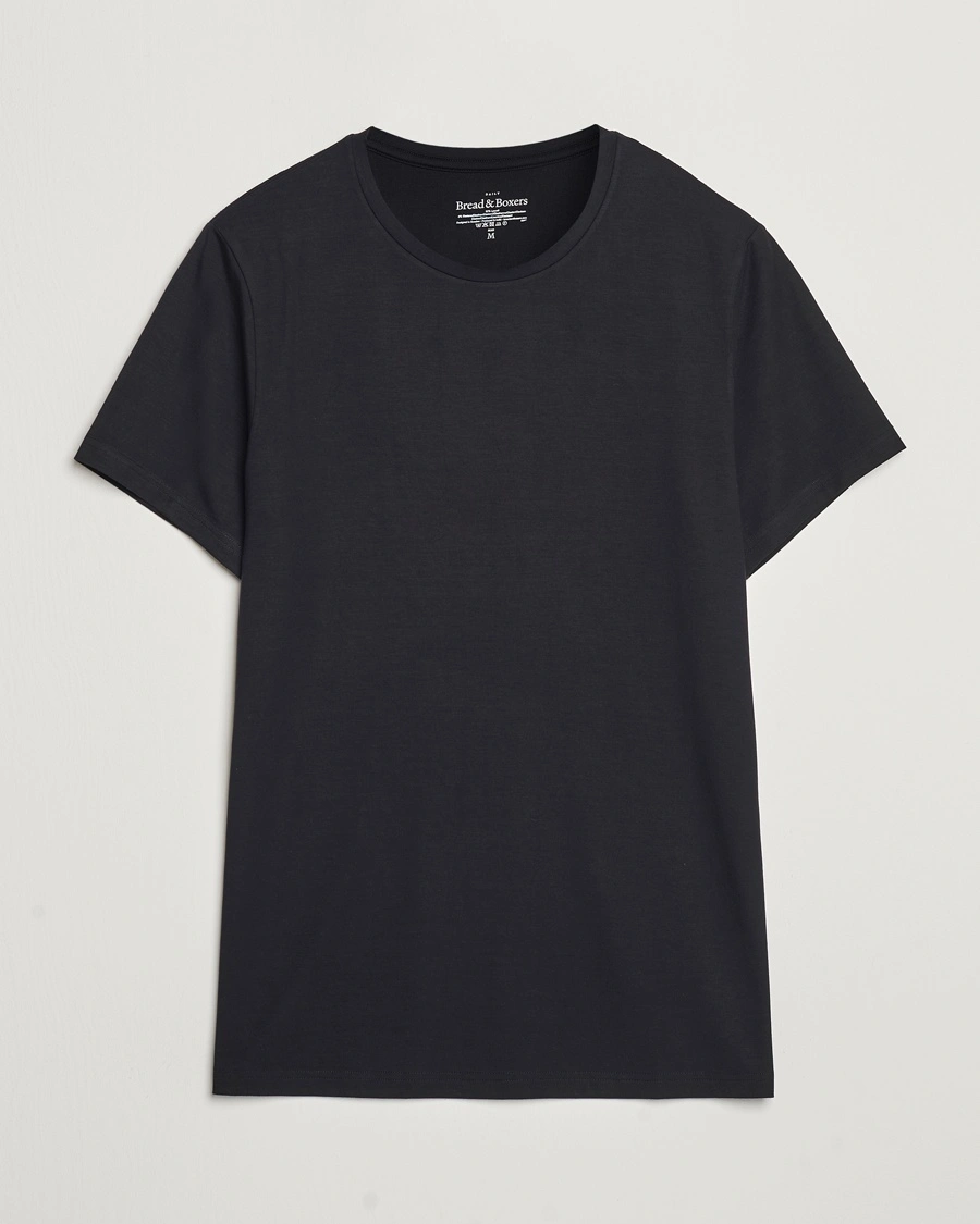 Bread & Boxers Tencel Crew Neck T-Shirt Black – Schwarz