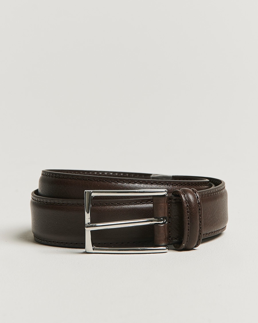 Anderson's Structure Leather Suit Belt 3 cm Dark Brown – Braun