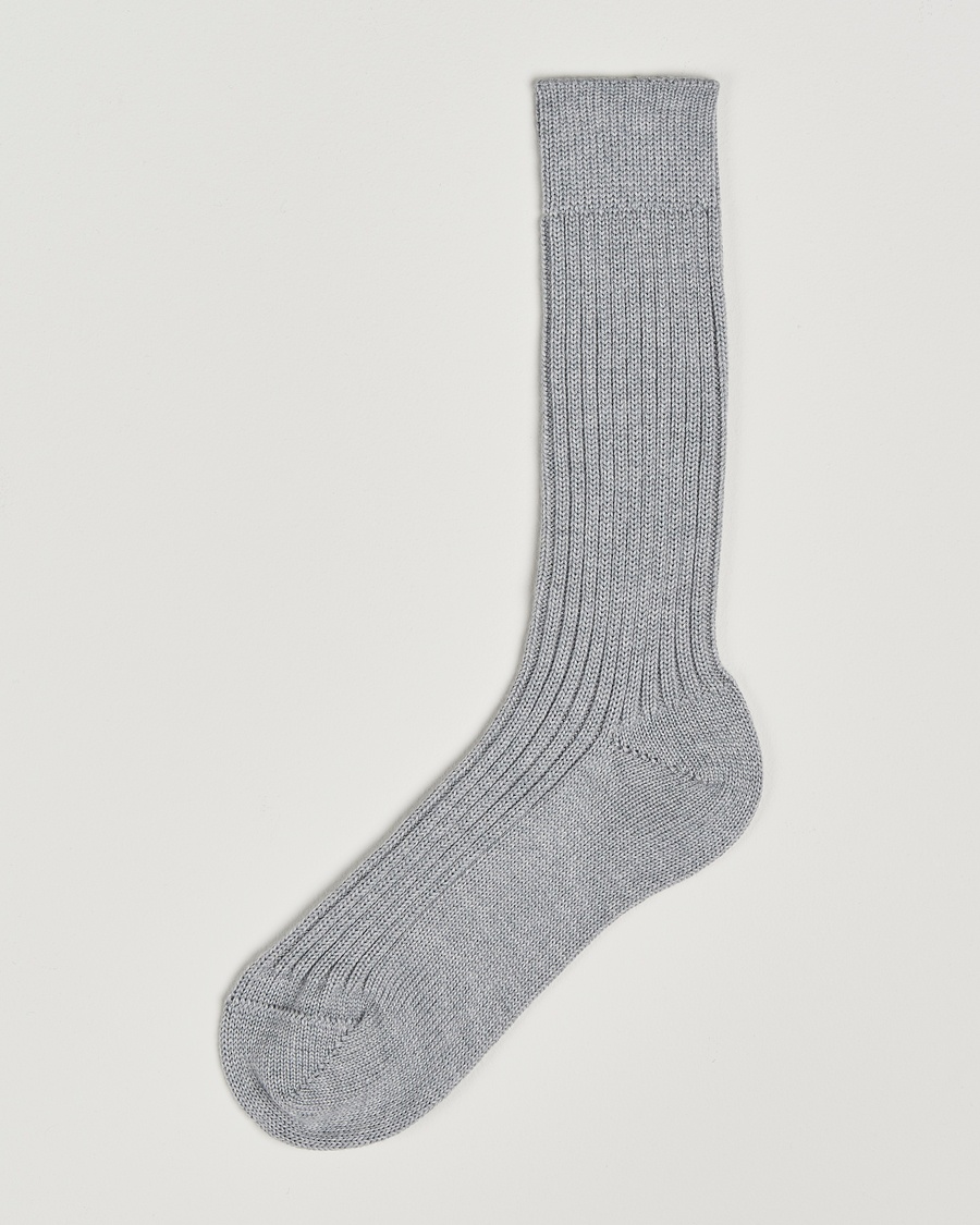 Bresciani Heavy Wool Socks Light Grey – Grau
