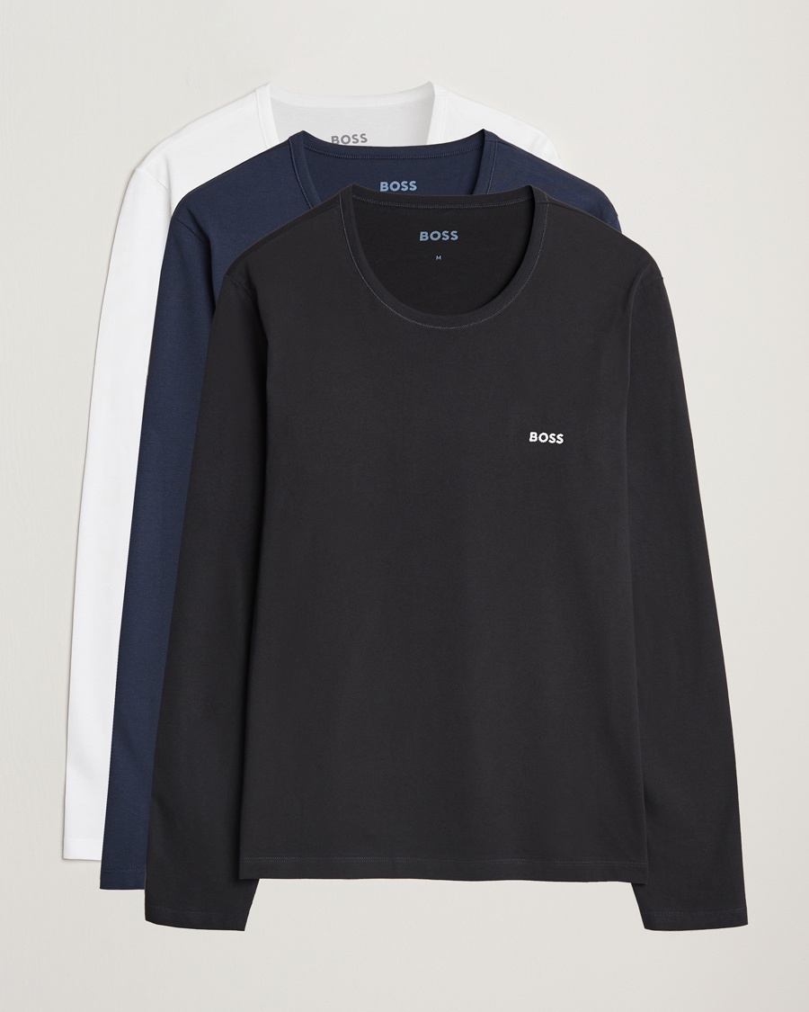 BOSS BLACK 3-Pack Long Sleeve T-Shirt White/Navy/Black – Mehrfarbig