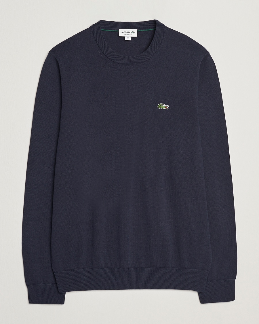 Lacoste Cotton Knitted Sweater Navy Blue – Blau