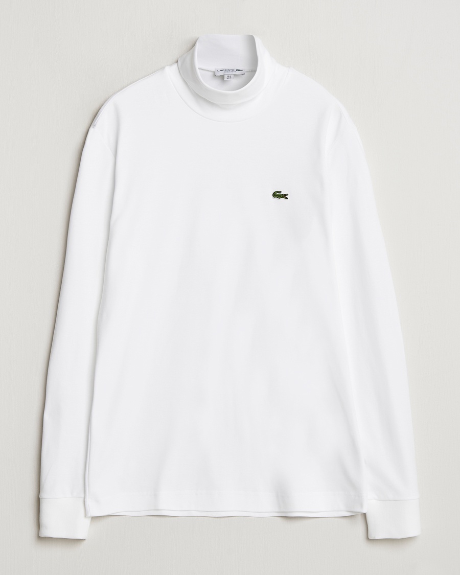Lacoste Interlock Cotton Rollneck White – Weiß