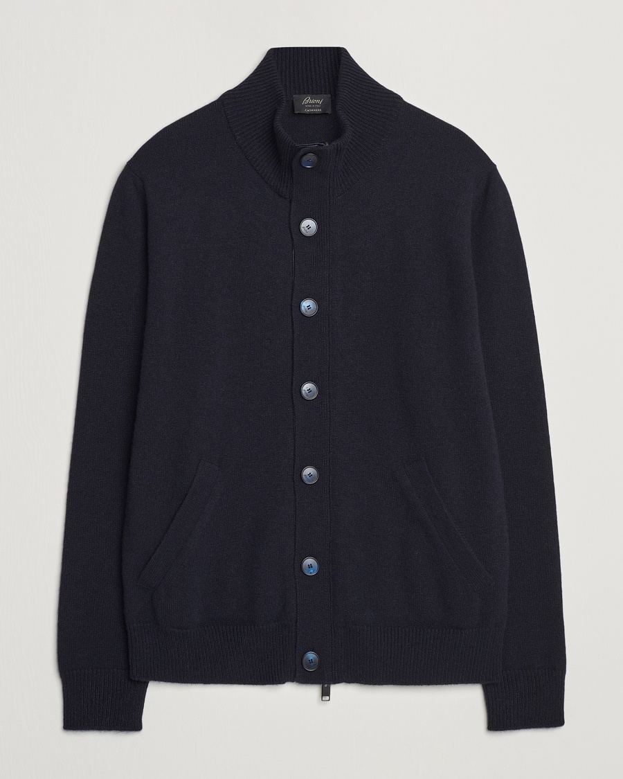 Brioni Cashmere Cardigan Jacket Navy – Blau