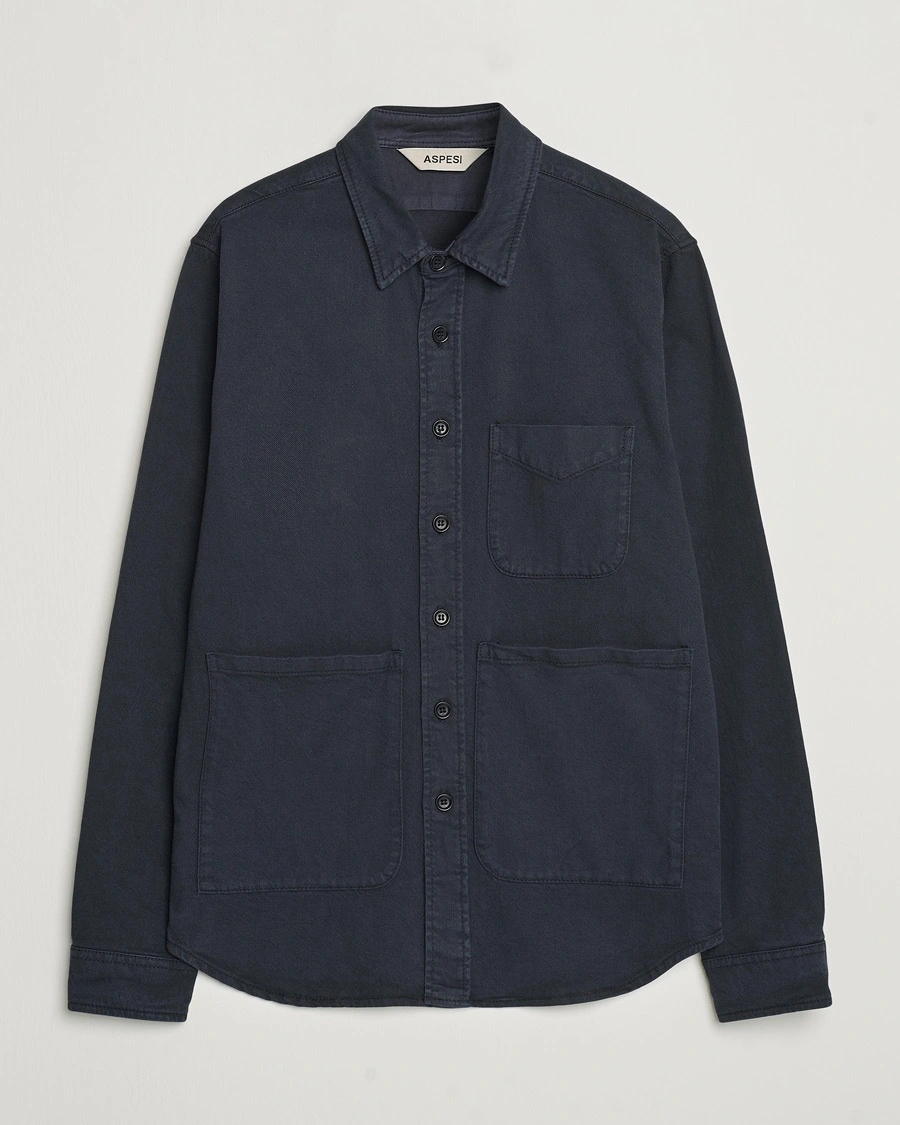 Aspesi Cotton Utility Shirt Navy – Blau