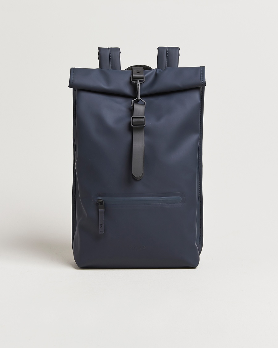 RAINS Rolltop Rucksack Navy – Blau