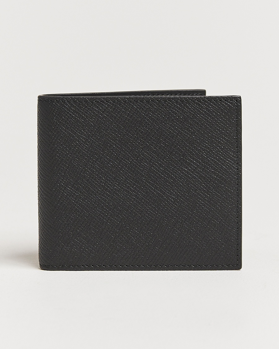 Smythson Panama 6 Card Leather Wallet Black – Schwarz